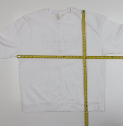 Womens UK Size L Marks and Spencer White Pullover Sweatshirt