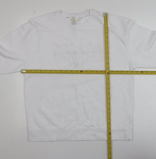 Womens UK Size L Marks and Spencer White Pullover Sweatshirt