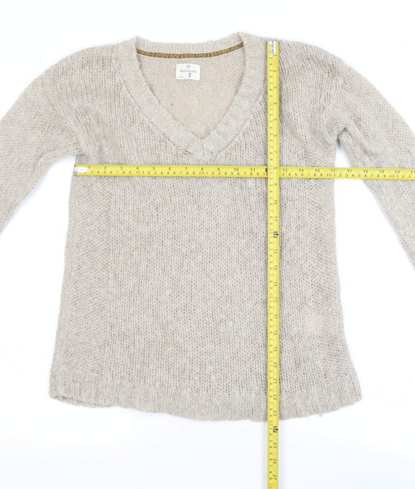 Womens UK Size 10 Hartford Beige Pullover Jumper