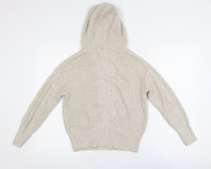 Next Women’s Beige Hooded Cable-Knit Jumper XS