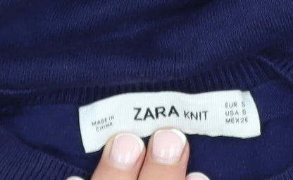 Womens UK Size 8 Zara Blue Pullover Jumper