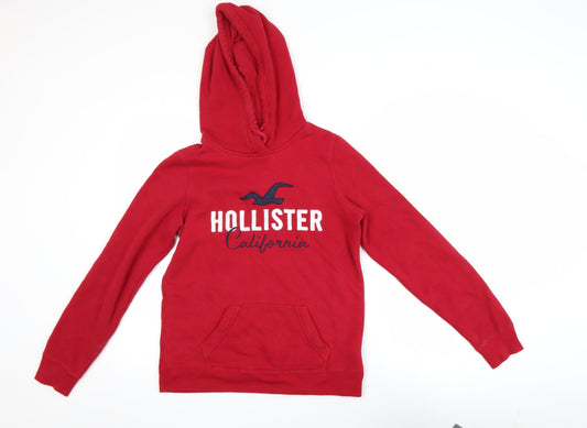 Womens UK Size S Hollister Red Pullover Hoodie