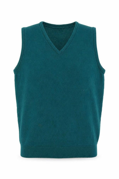 Mens UK Size S Glenbrae Green Vest Jumper