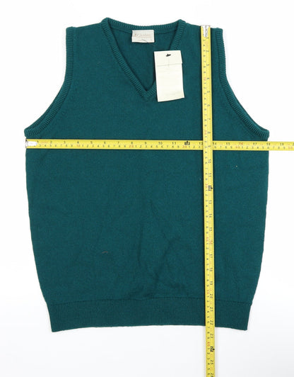 Mens UK Size S Glenbrae Green Vest Jumper