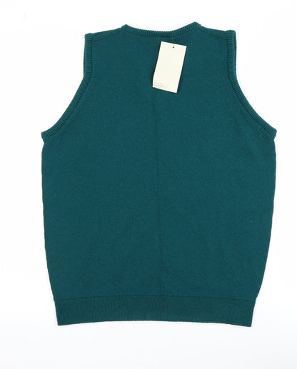 Mens UK Size S Glenbrae Green Vest Jumper