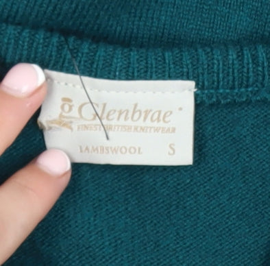 Mens UK Size S Glenbrae Green Vest Jumper