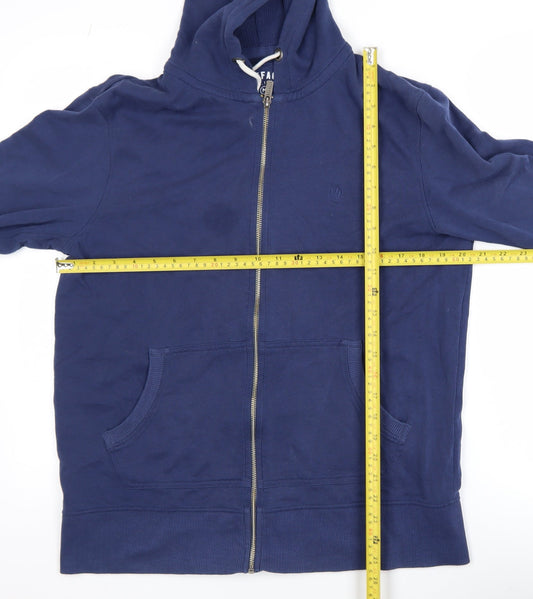 FatFace Mens Blue Full Zip Hooded Jacket Size M Cotton Blend