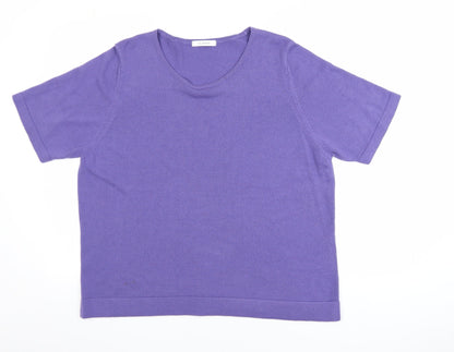 Marks and Spencer Women’s Purple Acrylic Short Sleeve Knit Top Size 20