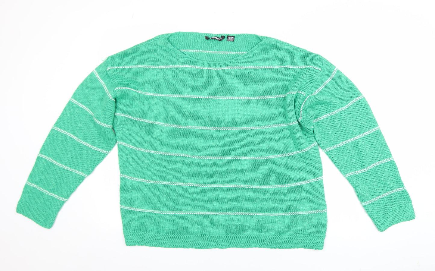 Womens UK Size 18 Golddigga Green Pullover Jumper