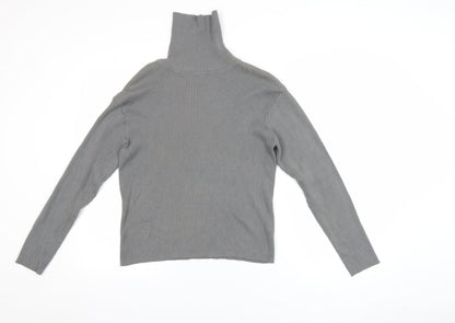 Definitions Women’s Grey Roll Neck Long Sleeve Cotton Jumper Size 14