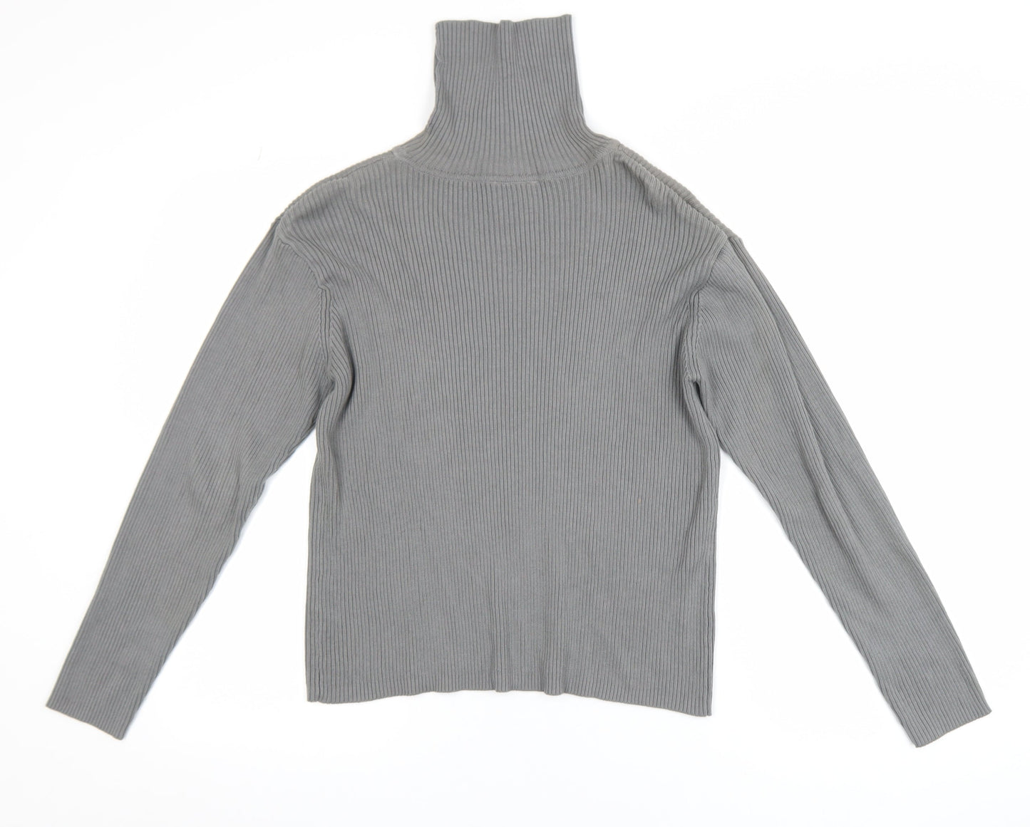 Definitions Women’s Grey Roll Neck Long Sleeve Cotton Jumper Size 14