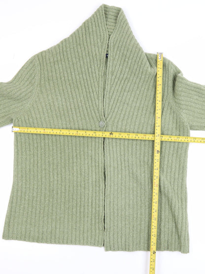 Dash Women’s Green Ribbed Knit Long Sleeve Cardigan Size 16