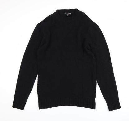 Brunella Gori Men's Black Wool Knit Crew Neck Pullover Jumper L