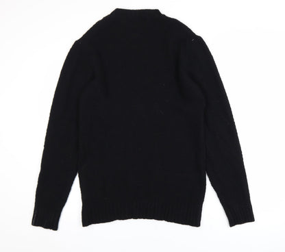 Brunella Gori Men's Black Wool Knit Crew Neck Pullover Jumper L