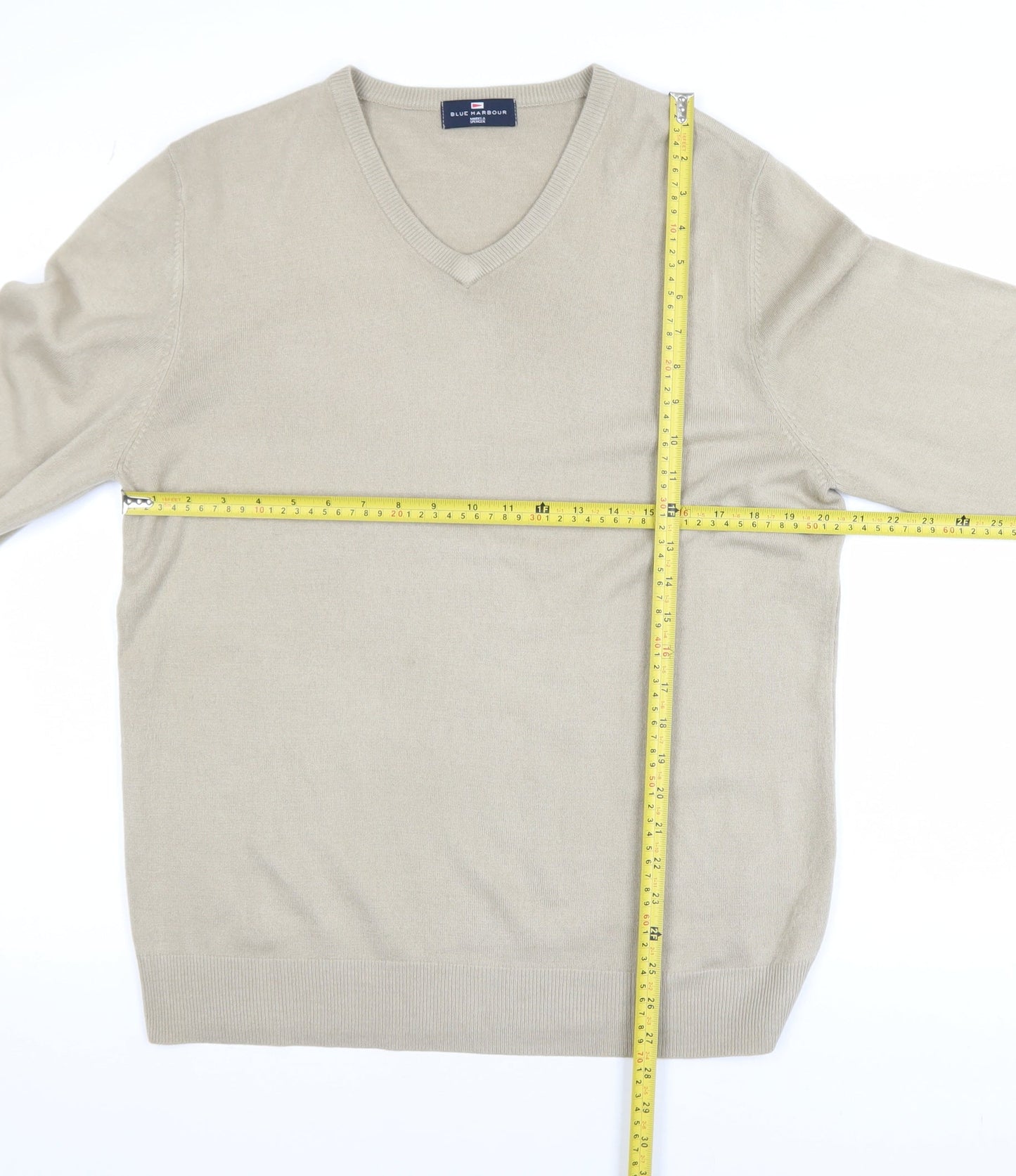 Mens UK Size L Marks and Spencer Beige Pullover Jumper