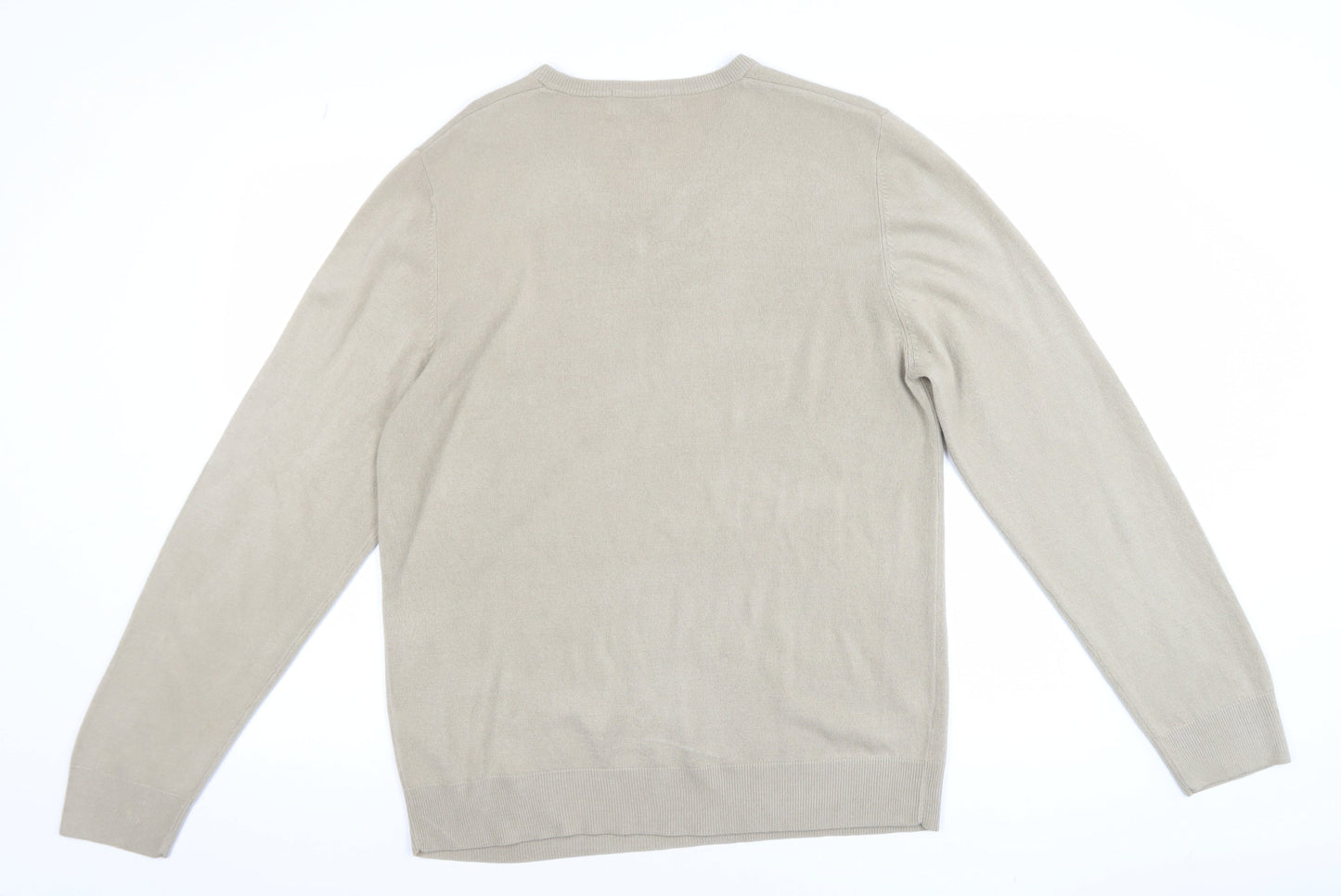 Mens UK Size L Marks and Spencer Beige Pullover Jumper
