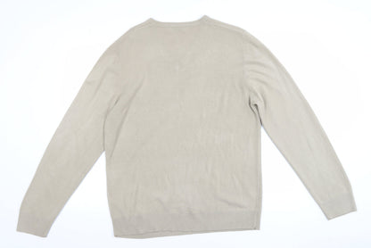 Mens UK Size L Marks and Spencer Beige Pullover Jumper