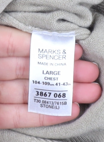 Mens UK Size L Marks and Spencer Beige Pullover Jumper