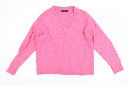 Womens UK Size S Marks and Spencer Pink Pullover Jumper