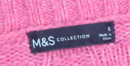 Womens UK Size S Marks and Spencer Pink Pullover Jumper