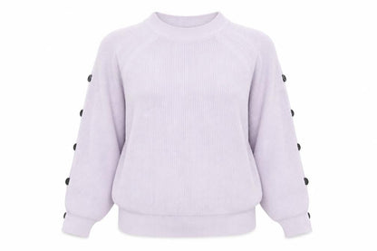 River Island Womens Purple Size 14 Rib Knit High Neck Button Jumper