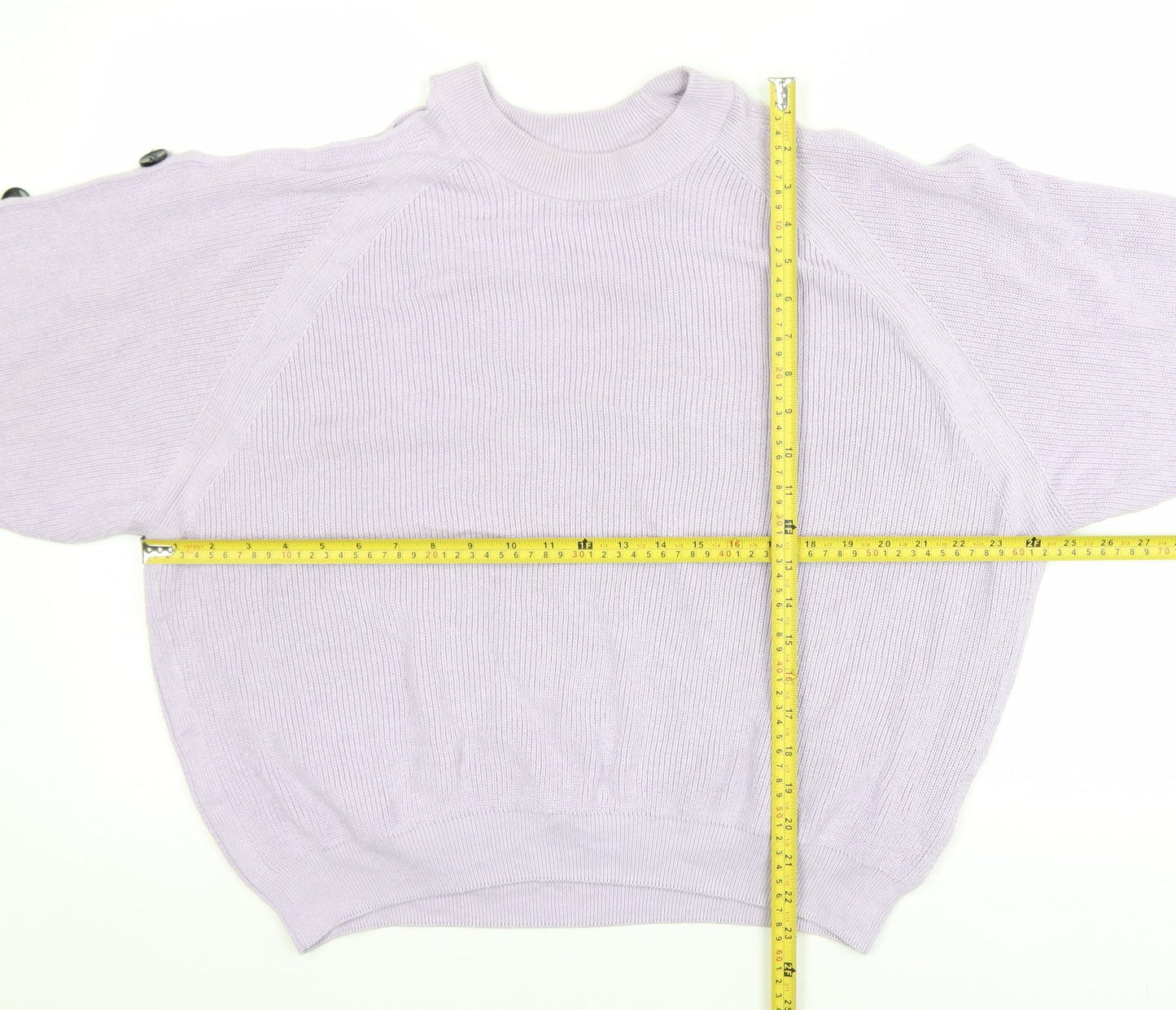 River Island Womens Purple Size 14 Rib Knit High Neck Button Jumper