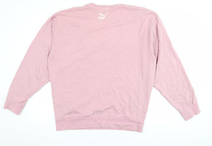 Womens UK Size M PUMA Pink Pullover Sweatshirt