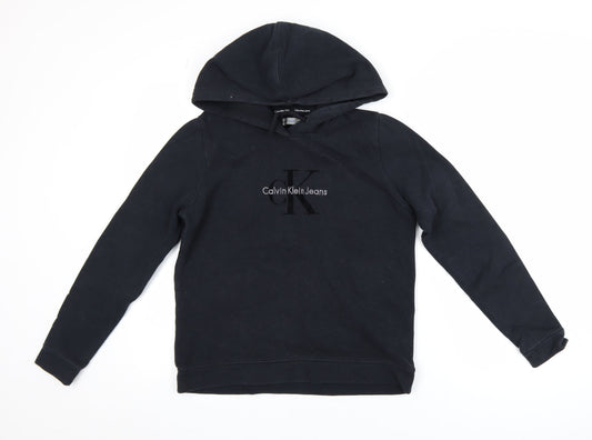 Womens UK Size S Calvin Klein Jeans Black Pullover Hoodie