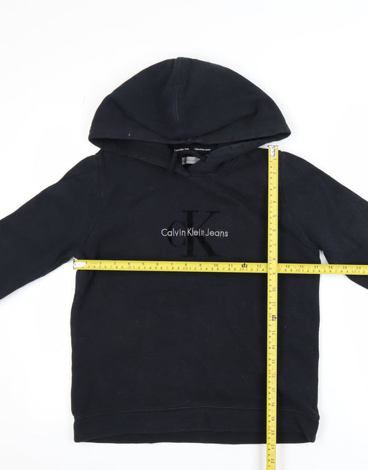Womens UK Size S Calvin Klein Jeans Black Pullover Hoodie