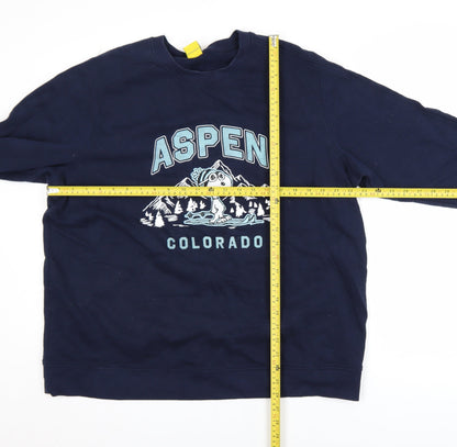 Mens UK Size L Marks and Spencer Blue Pullover Sweatshirt