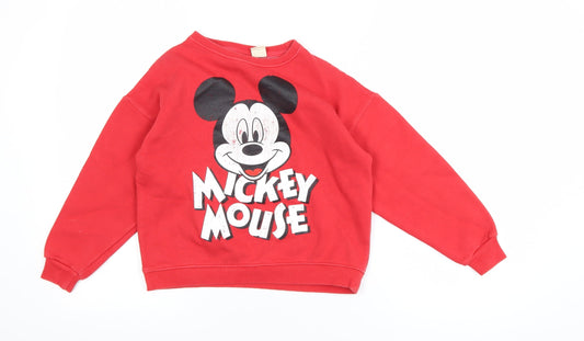 Girls UK Size 8 Years Zara Red Pullover Sweatshirt