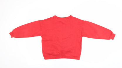 Girls UK Size 8 Years Zara Red Pullover Sweatshirt