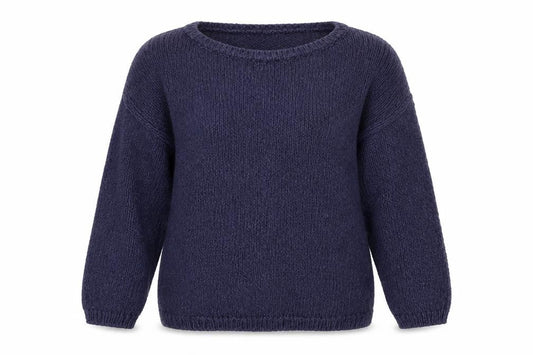 Front view of Massimo Dutti Women Blue Cotton Knit Crew Neck jumper, size 8