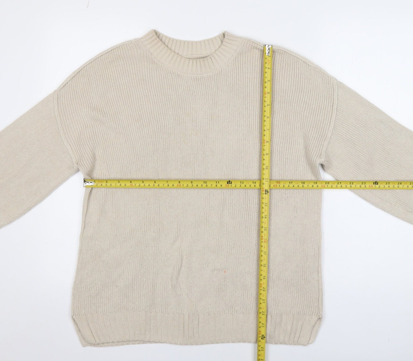 Womens UK Size XS Hollister Beige Pullover Jumper