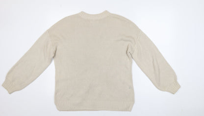 Womens UK Size XS Hollister Beige Pullover Jumper