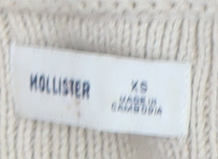 Womens UK Size XS Hollister Beige Pullover Jumper