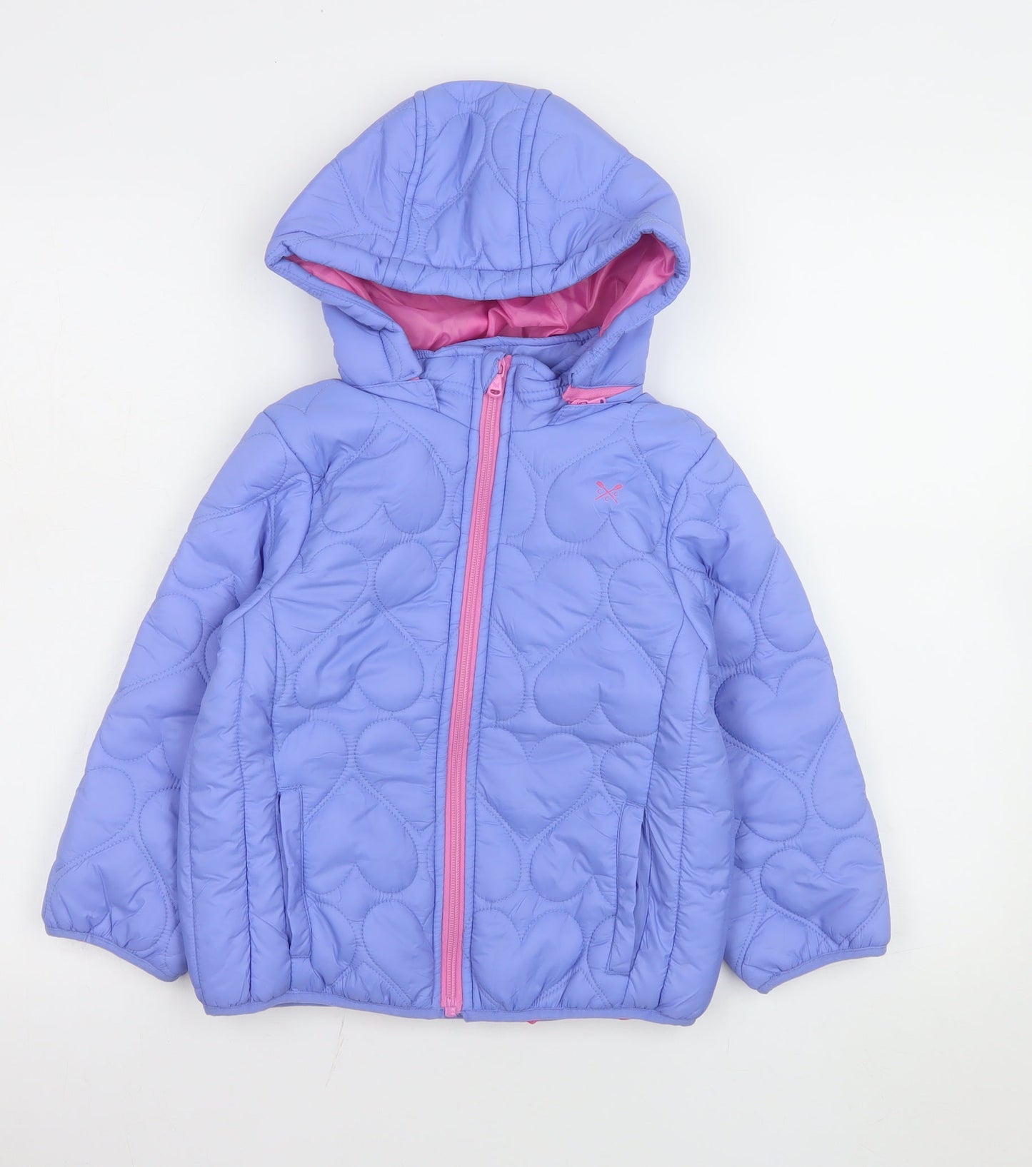 Girls UK Size 6-7 Years Crew Clothing Purple Puffer Jacket