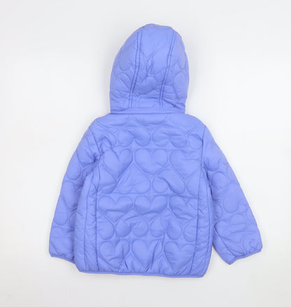 Girls UK Size 6-7 Years Crew Clothing Purple Puffer Jacket