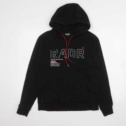 Mens UK Size M BADR Black Pullover Hoodie