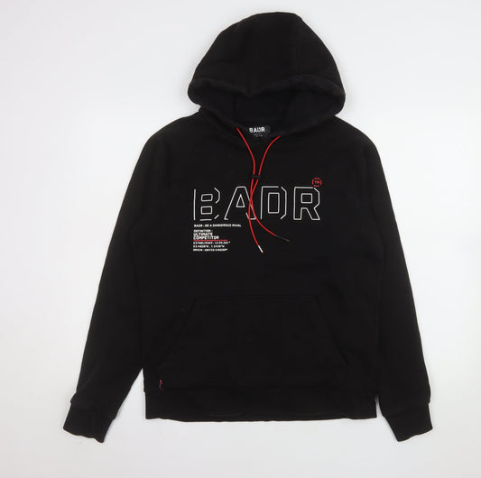 Mens UK Size M BADR Black Pullover Hoodie