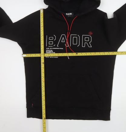 Mens UK Size M BADR Black Pullover Hoodie