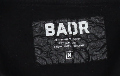 Mens UK Size M BADR Black Pullover Hoodie