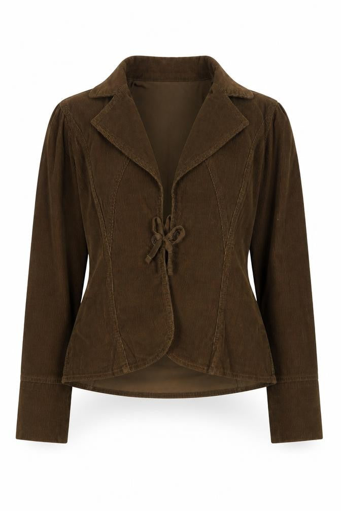 Marks & Spencer Women Brown Corduroy Blazer Size 14
