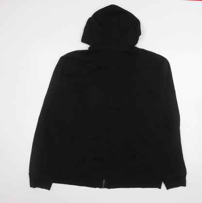 GAP Women's Black XL Full Zip Hooded Cotton Blend Logo Jacket