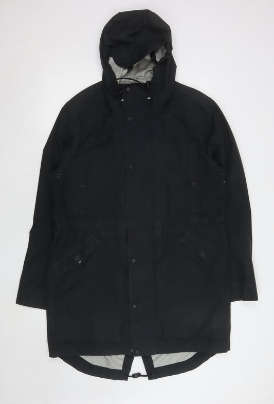 Hunter Men's Black L Waterproof Hooded Rain Coat Jacket
