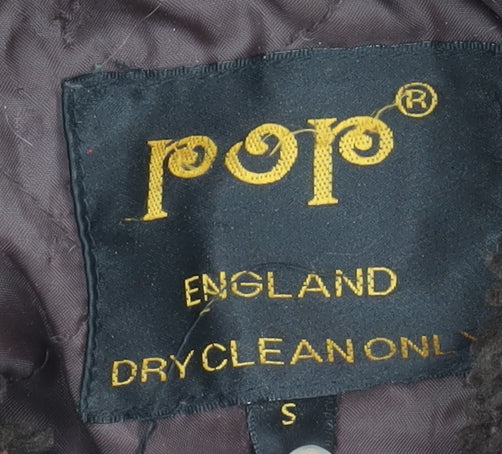 Womens UK Size S Pop England Brown Parka Coat