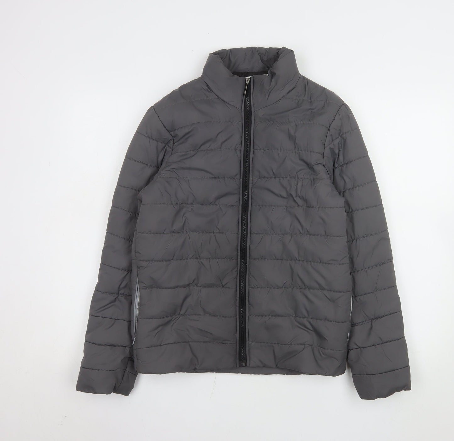 Mr. Right Boys Grey M Quilted Puffer Jacket Lightweight Winter Coat
