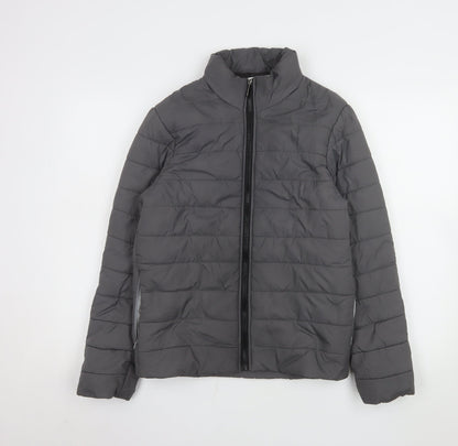 Mr. Right Boys Grey M Quilted Puffer Jacket Lightweight Winter Coat