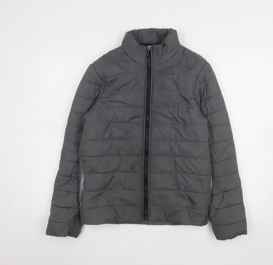 Mr. Right Boys Grey M Quilted Puffer Jacket Lightweight Winter Coat
