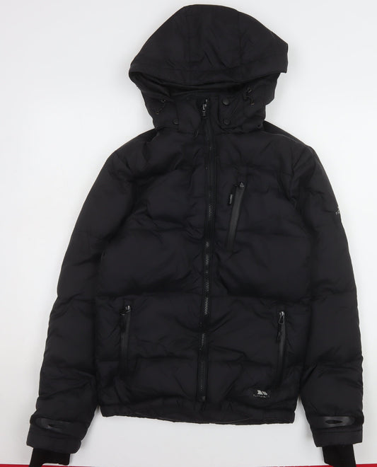 Trespass Men’s Black 2XS Puffer Jacket Hooded Down Insulated Winter Coat